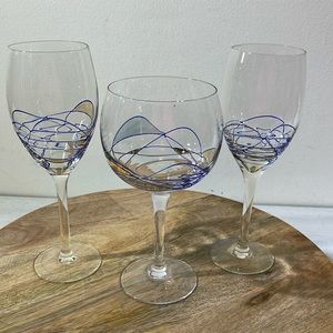 Vintage stained glass wine glasses